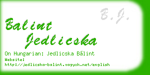 balint jedlicska business card